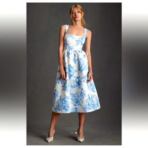 Sachin & Babi Blaine taffeta square neck midi dress